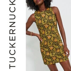 NWT Tuckernuck Hyacinth House Olive Leafy floral Lennon mini dress size L